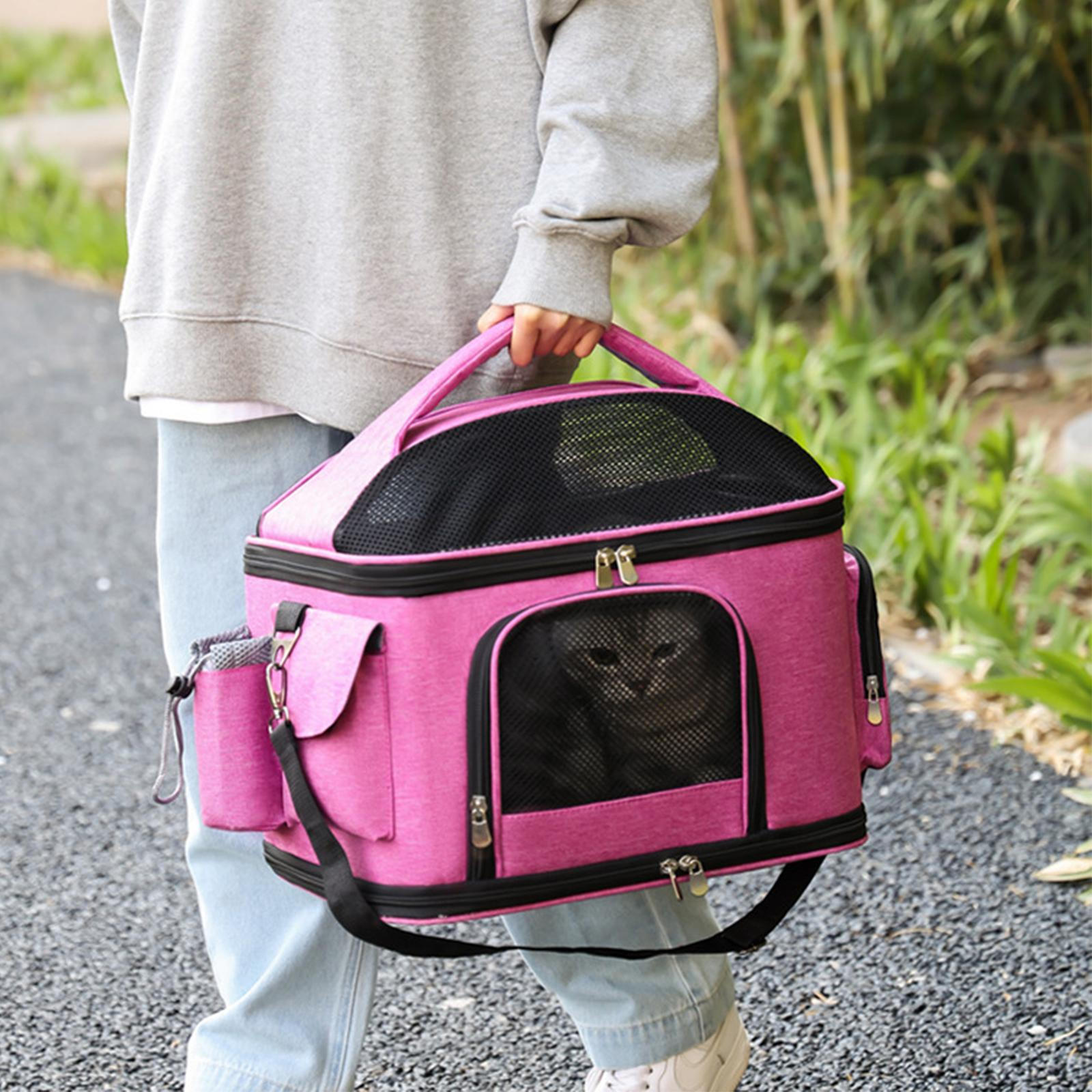 

Cat Carrier Comfort Foldable Zipper Closure Breathable Bag Pet Transport for розы красного