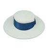 White Flat Top Wide Brim Panama Straw Hat Women Ins French Korean Retro Versatile Sunshade Resort Beach Top Hat
