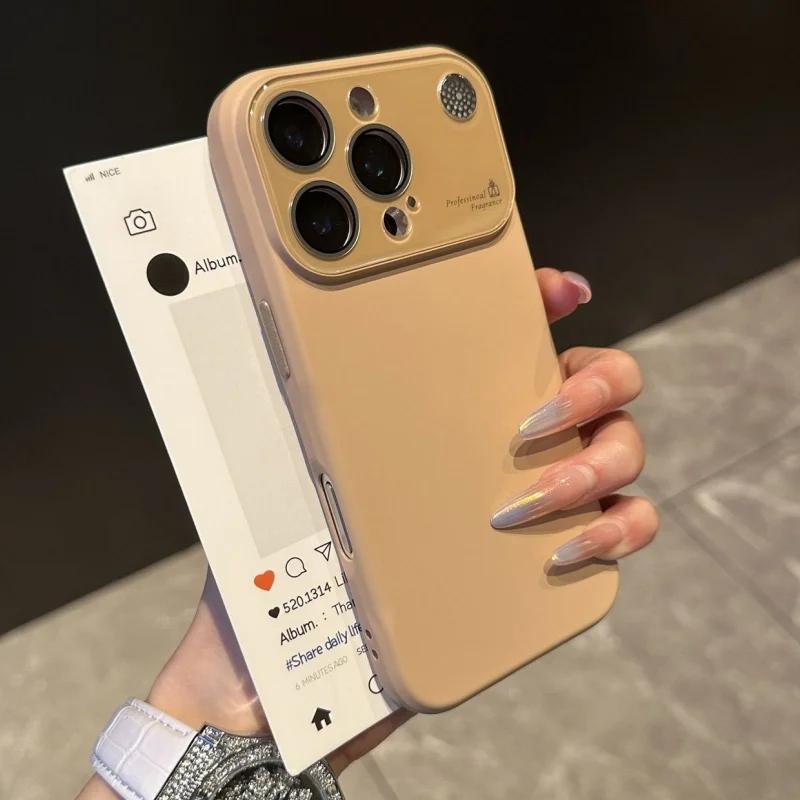Liquid Silicone Soft Phone Case With Lens Fragrance Protection For iPhone 16 15 Plus 14 13 17 Pro Max 11 Plain Shockproof Cover