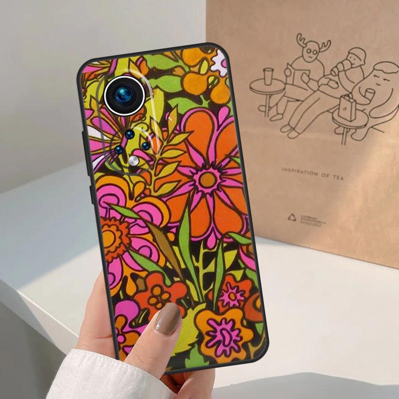 70s hippie Psychedelic floral flowers Case For Honor Magic 5 6 7 Lite 8 Pro Honor 400 200 Pro X9c X9b X9a X8b 50 70 90 Cover