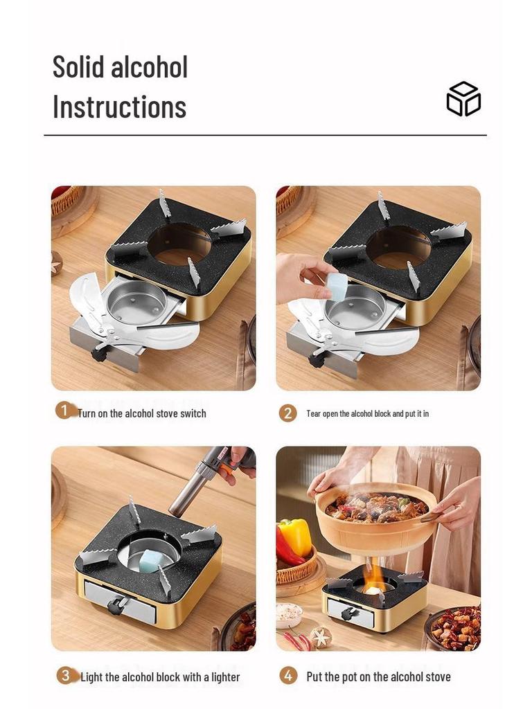 Solid Alcohol Dry Pot Cookware: Commercial & Household Drawer-Type Stove Base