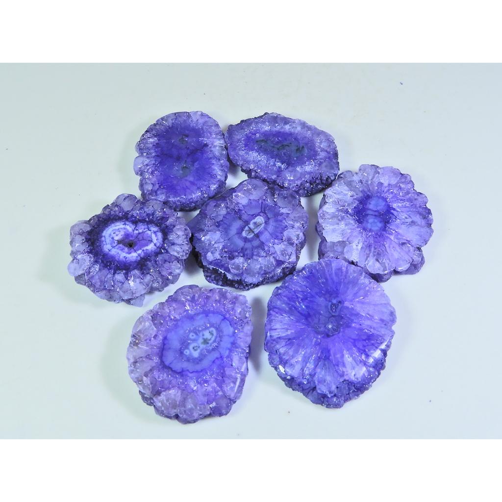 365Cts. Dyed Solar Druzy Agate Mix Shape Cabochon Loose Gemstone 07 Pcs Lot A-695