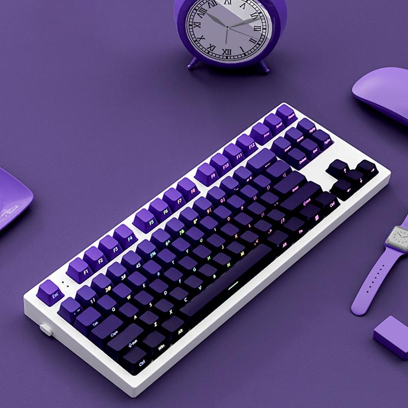Xiaomi Cherry Profile Side Printed RGB Backlit Keycap 135 Key Gradient Purple Double Shot PBT Keycaps for Gateron MX Switches Keyboard