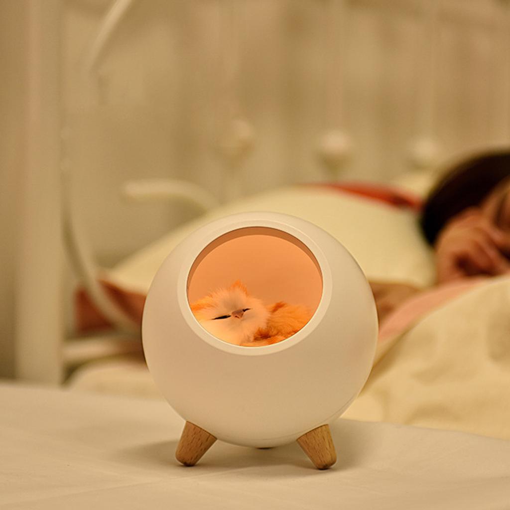 Lovely Cats House Night Lamp Children Bedroom Rechargeable Leds Sleeping Light Kids Birthday Gifts Portable Bedside Light