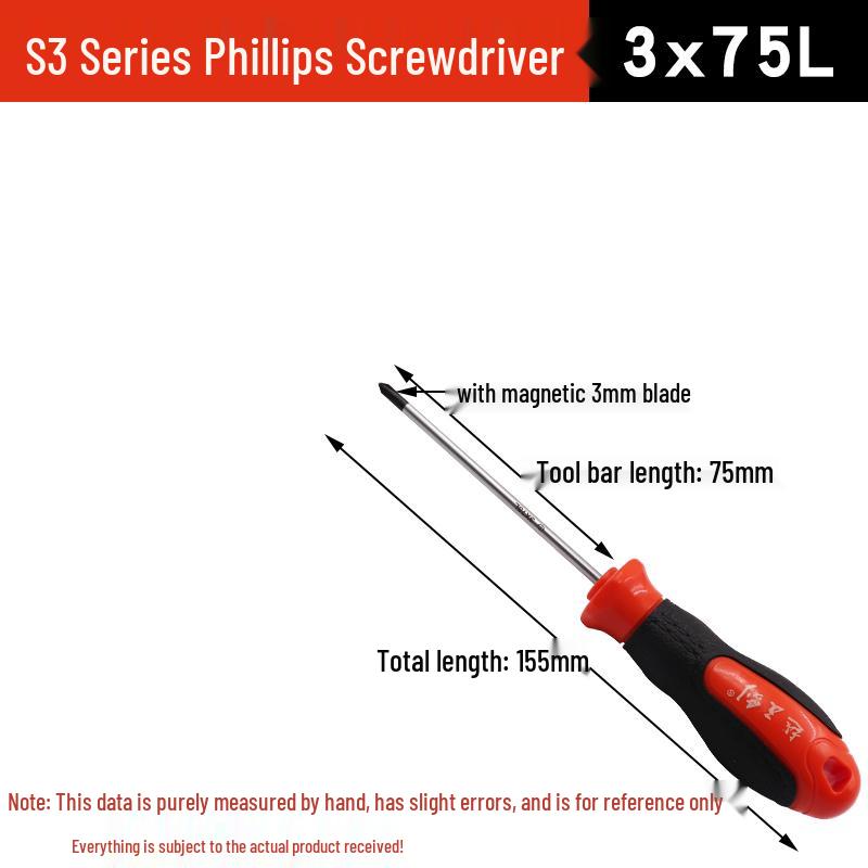 

Extra Long Phillips & Slotted Screwdriver Set - Includes 4 , 6 , 8 for Household & Industrial Use