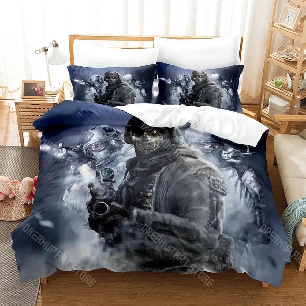 3D Print call of duty simon ghost riley Bedding Set Cartoon Anime three-piece set Adult Kid Bedroom Duvetcover Sets 3D Shooting