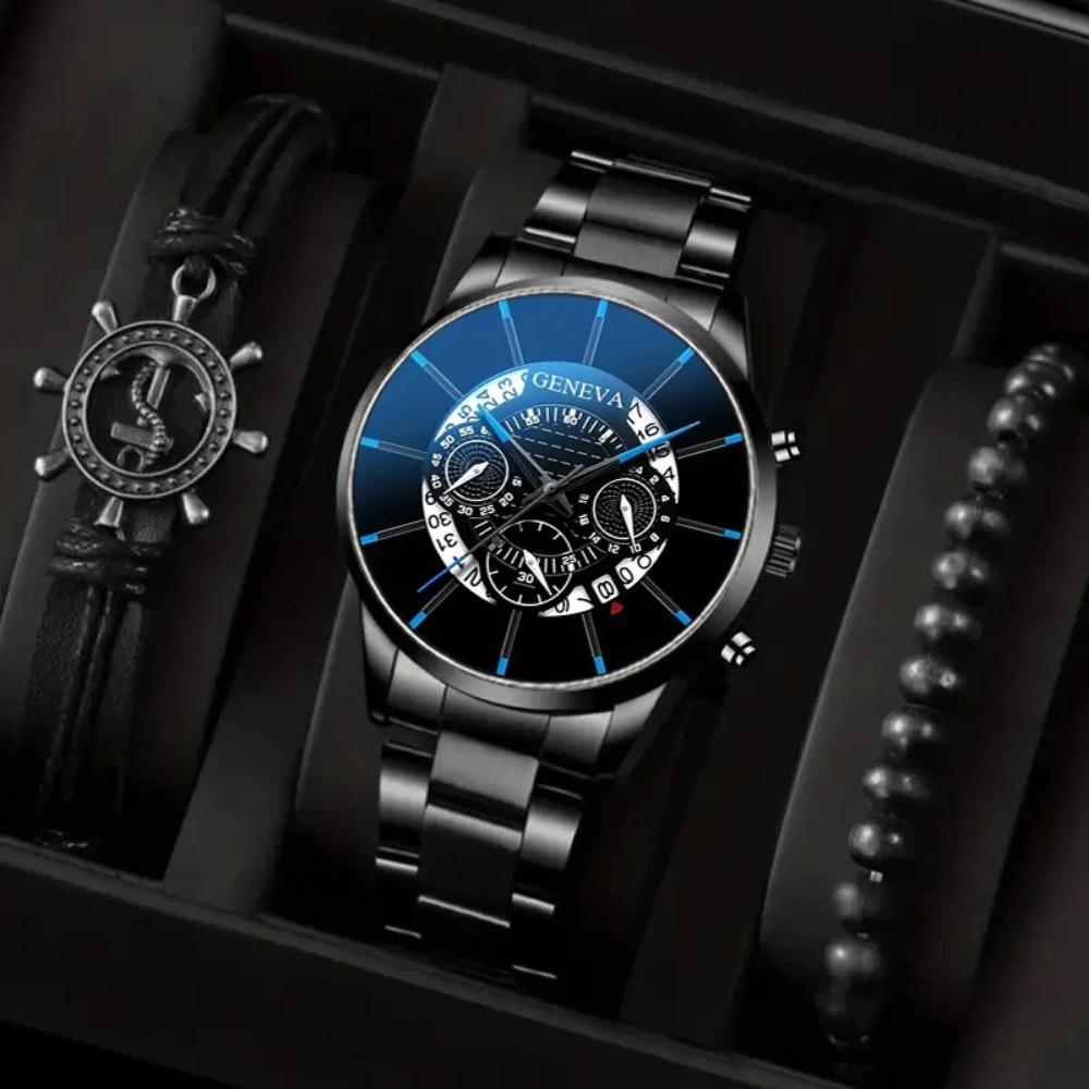 Geneva Watch Accessories Set Watch Men S Watch Mesh Strap Watch Quartz Watch