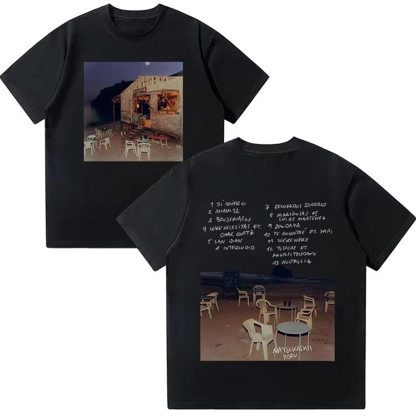 Natsukashii Yoru T Shirt Rapper Album Merch Tee Fashion Hip Hop Short Sleeve T-shirt Unisex Cotton Autumn and Winter Innerwear