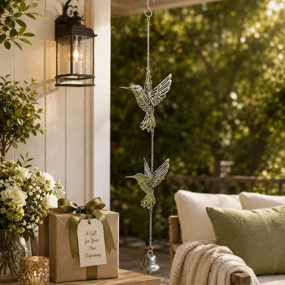 Garden Decor Hanging Wind Chime Hanging Pendant Hummingbird Wind Chimes Metal Bird Bell Tree Decor