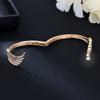 Bracciale Retro Piume Ali - Incastonato con Piccole Pietre di Zirconia - Bracciale alla Moda e Attraente