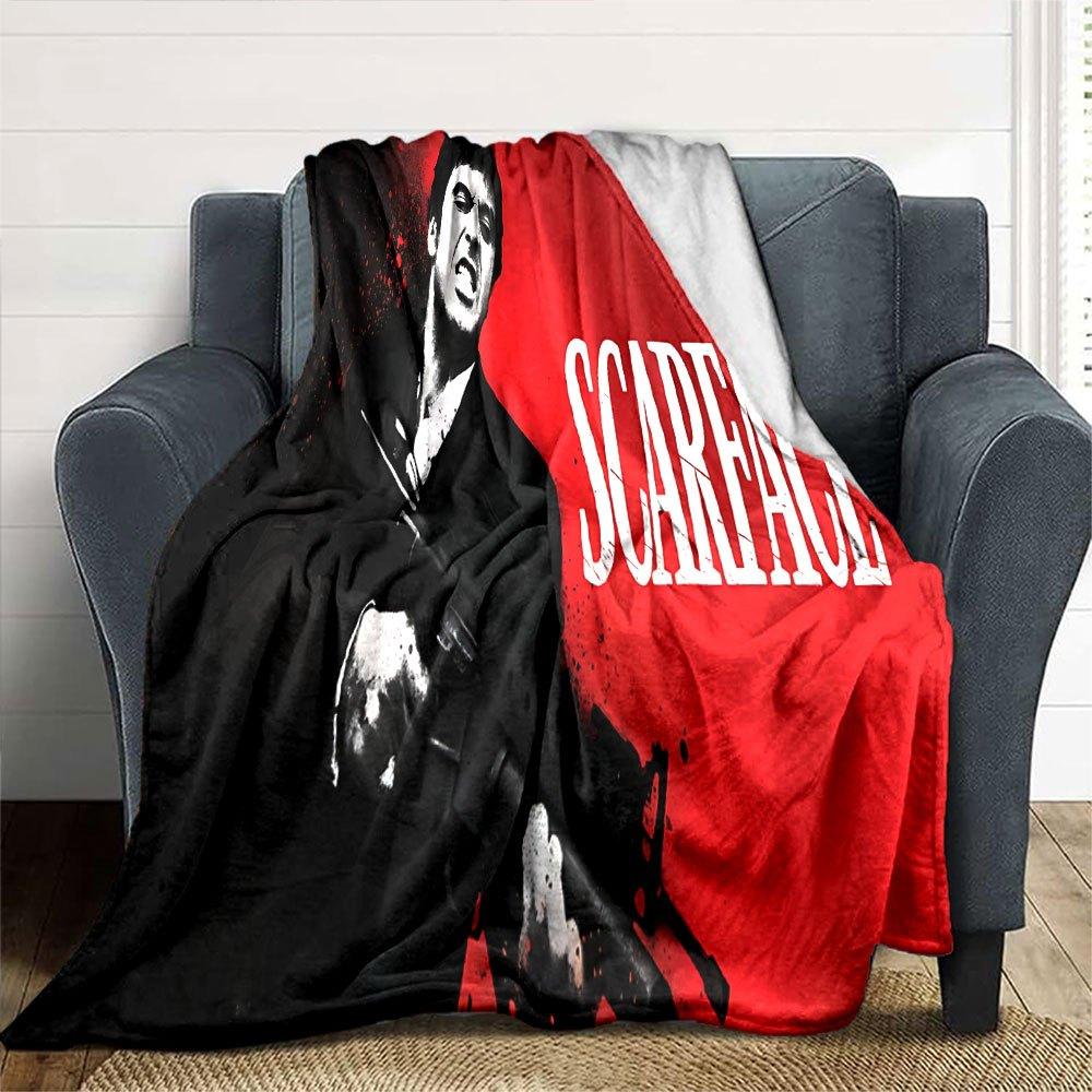 1pc scarface 1983 poster Blanket Soft Warm Throw for Home, Office, Travel All Season Cozy Bedding Gift, Office Cozy Acce