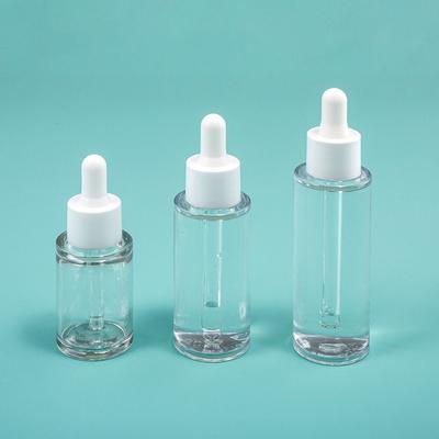 Botellas gotero de aceite esencial de 20-50 ml Botellas blancas de plástico recargables Botellas transparentes gruesas para aromaterapia Salón de belleza