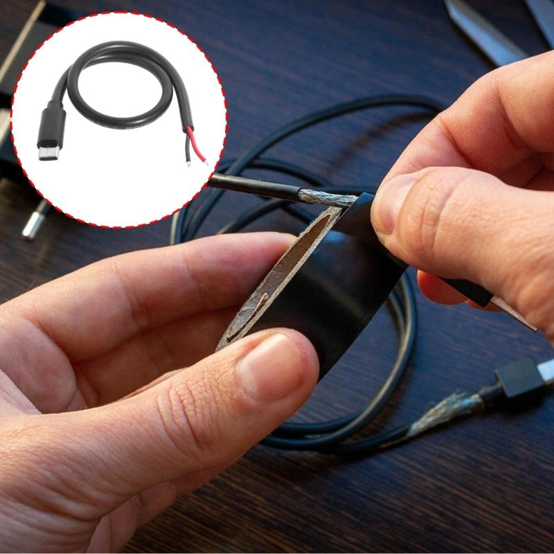 Universal Compatibility Type C Charging Cord Line Heavy Duty 2pin Adapter Wire 35W Power Supported 2Pin Open End