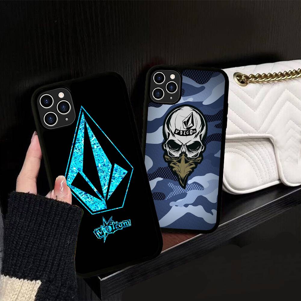 Well-known Skateboard V-VOLCOMs Brand For IPhone 17 16 15 14 13 Pro 12 11 Pro Max Hard PC+TPU Phone Cases Back Cover