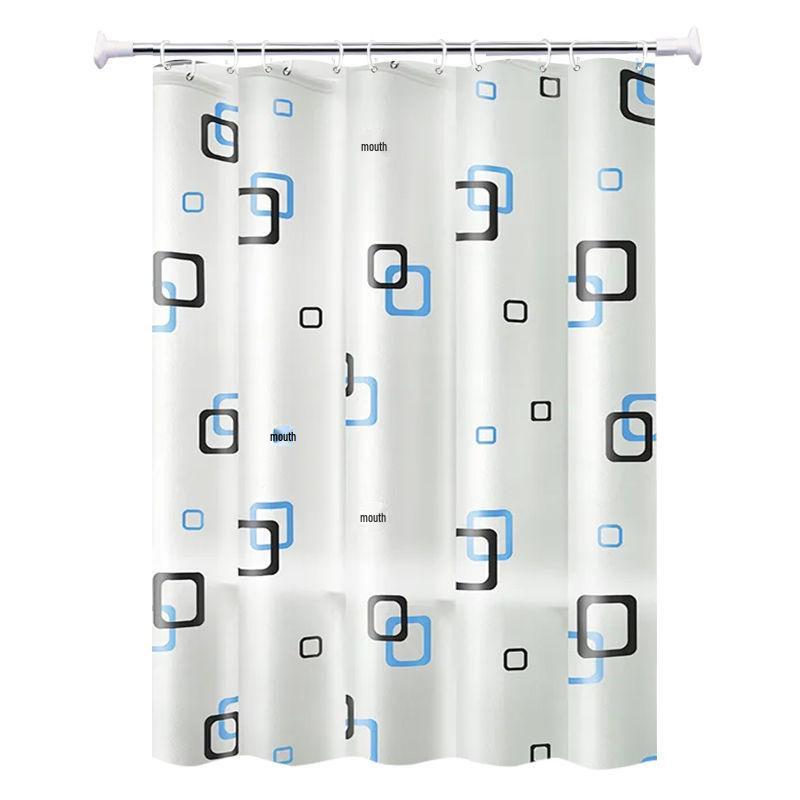 Waterproof PEVA Bathroom Shower Curtain Set with No-Drill Rod