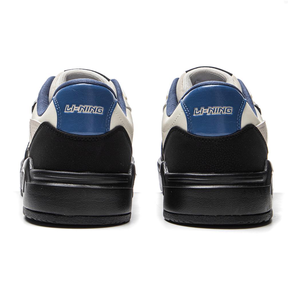 Li Ning Common 80s Comfortable Versatile Non-Slip Lightweight Low-Top Skate Shoes Men Sneakers Beige Black AGCU157-3