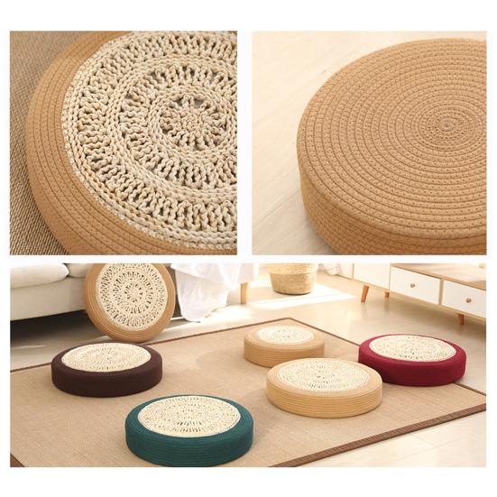 Floor Seat Cushion Eco-friendly No Odor Friendly To Skin Hand-Woven Sitting Cushion Padded Room Floor Straw Mat