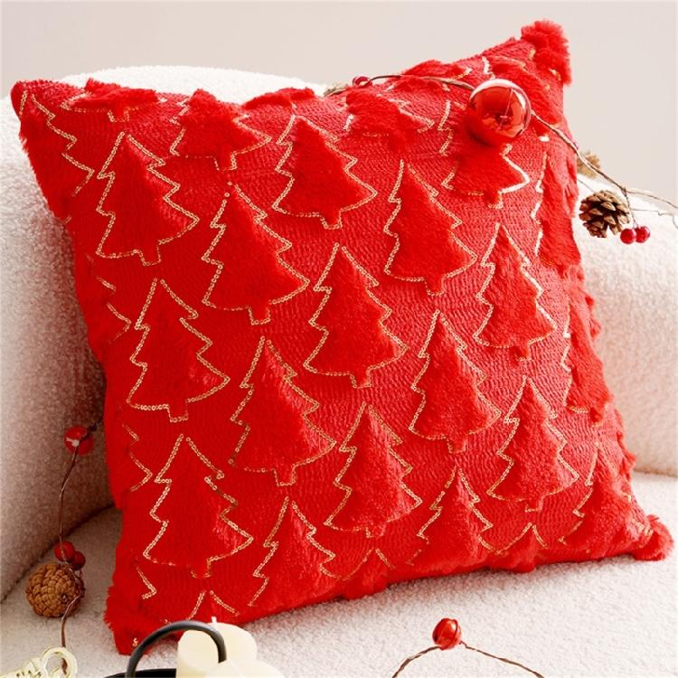 Embroidered Throw Pillow Case Removable Washable Sofa Cushion Cover Christmas Themed Pillowcase Home Decoration