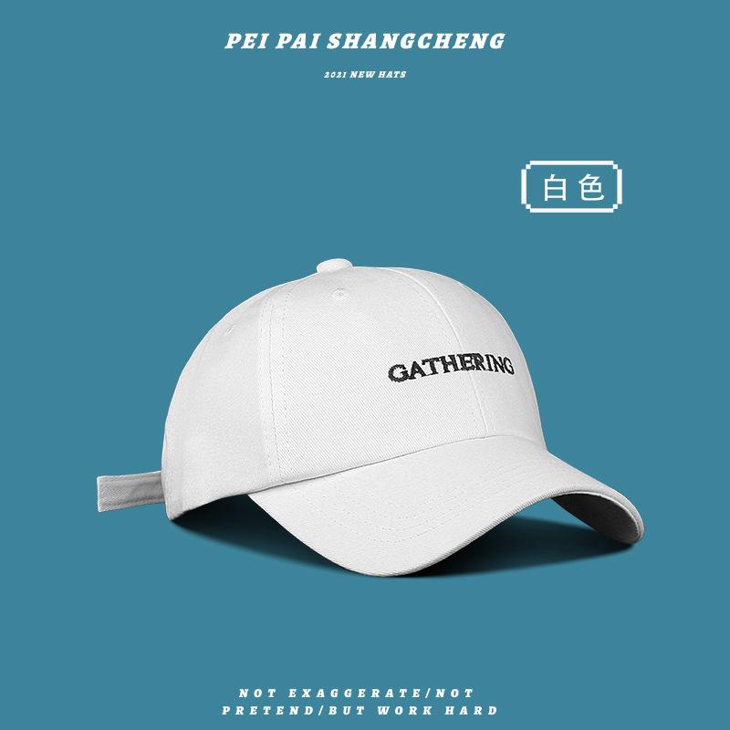 

Baseball Cap Fashion Versatile Big Head Circle Embroidery Letter Cap Student Couple Simple M（56-58cm）