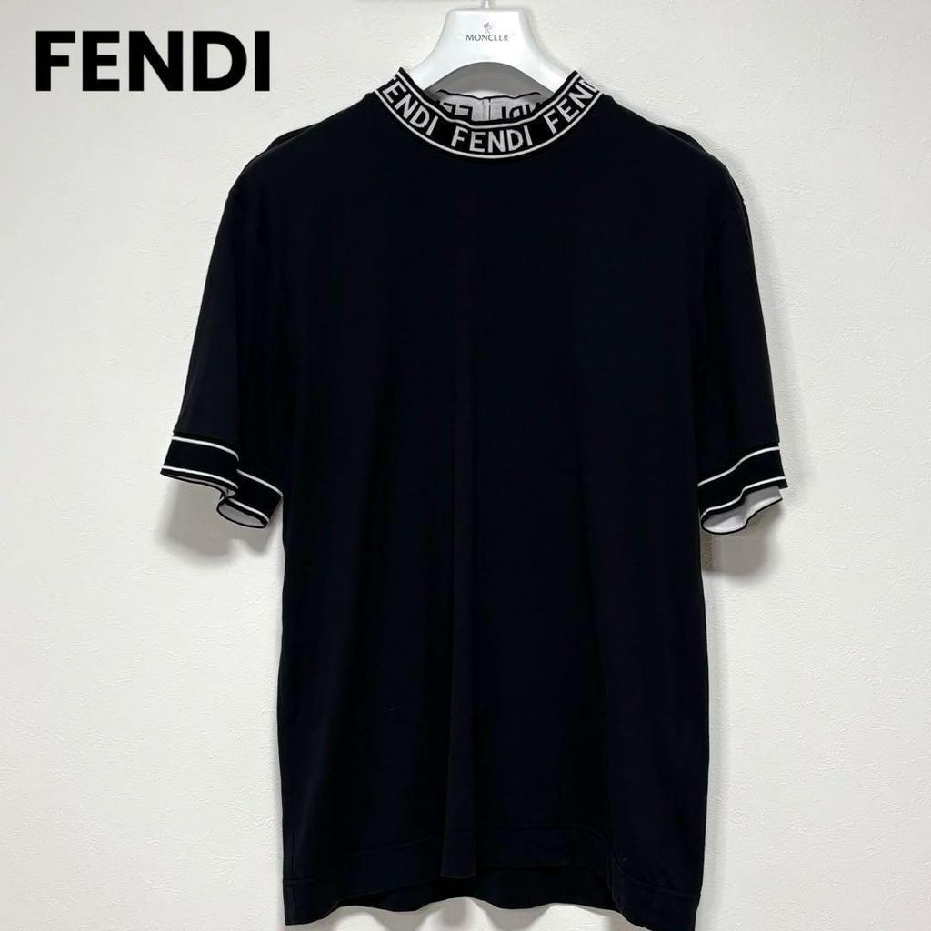 Used FENDI Mock Neck T-Shirt, Black, Regular Domestic, Overseas Size L, Meguro Ren Worn