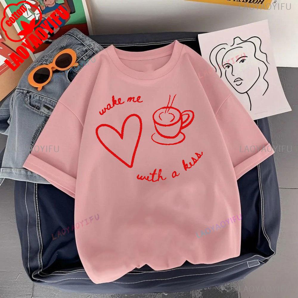 JUST KISS MENE CAN TALK LATER Letter Clothes SHUT UP Kiss Me Printed T-shirt Men Fashion Streetwear O-neck Short-sleeve