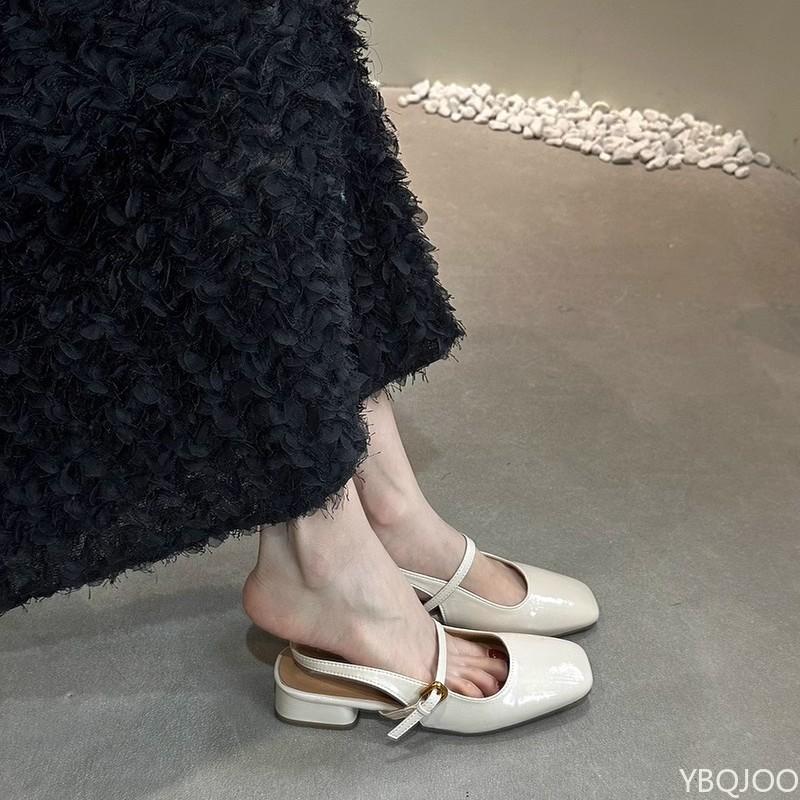 Ladies Mary Jane Sandals Fangtou Summer Single Shoes Fashion elegant thick heeled sandals Casual comfortable Women's shoes Mujer