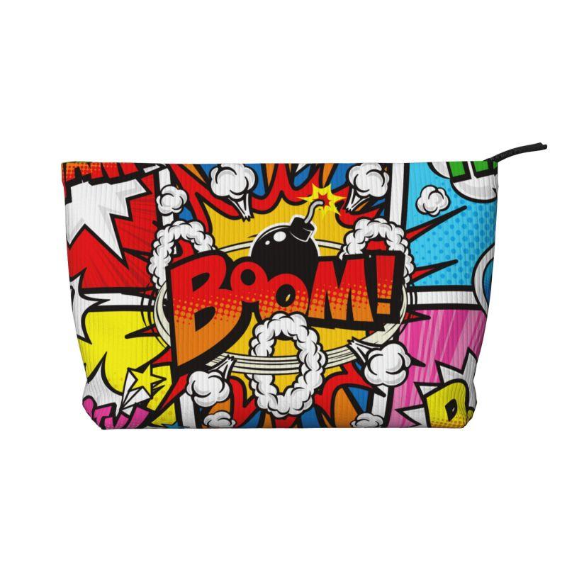 

American Comic Book Collection Pop Art Travel Toiletry Bag Corduroy Cosmetic Makeup Organizer Women Beauty Storage Dopp Kit Box