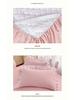 Korean Style Lace Bed Skirt & Sheet Set - 3-Piece Quilted Dustproof Full Wrap Bed Cover