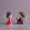 Romantic Love Proposal Couple Gift for Girlfriend Boyfriend Husband Wife Miniature Statue Showpiece for Valentines Day Gift Proposal Day Lovely Couple