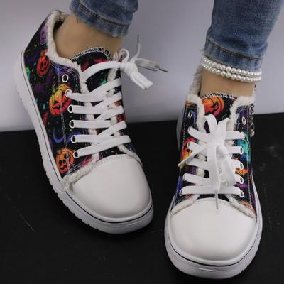 Große Größe runder Kopf vielseitige Damen Canvas Schuhe Karomuster Trend flache Grundplatte Schuhe