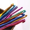 14pcsDIY Clothing Needle Metal Handle Crochet Single-head Crochet Colorful Aluminum Knitting Needle Yarn Crafts