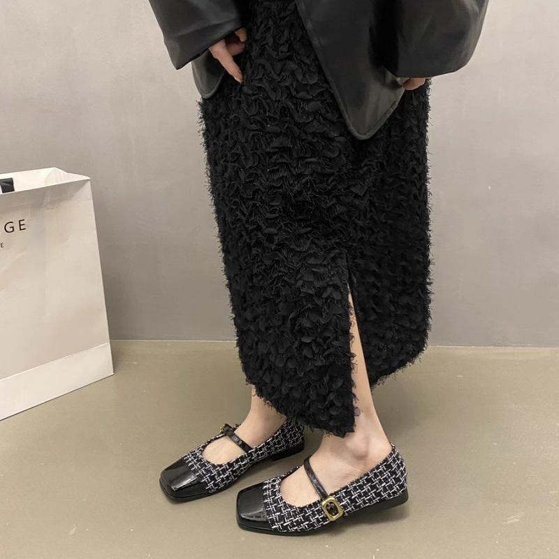 French Flat-bottomed Small Fragrant Single Shoes Women's Shoes 2025 New Spring Square Head Gentle Temperament Mary Jane Evening Shoes
