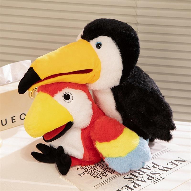 35Cm New 6 Style Toucan Hand Puppet Plush Toys Toucan Parrot Bald Eagle Peacock Owl Flamingo Children'S Game Plush Dolls Gifts
