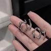 Fashion Liquid Metal Hollow Stud Earring Vintage Unusual Silver Color Irregular Metal Earrings For Women Jewelry