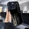 Černý Nový Styl Drážkovaný Hradní Schodiště iPhone 15/16/17 Pro Max Ochranný Kryt