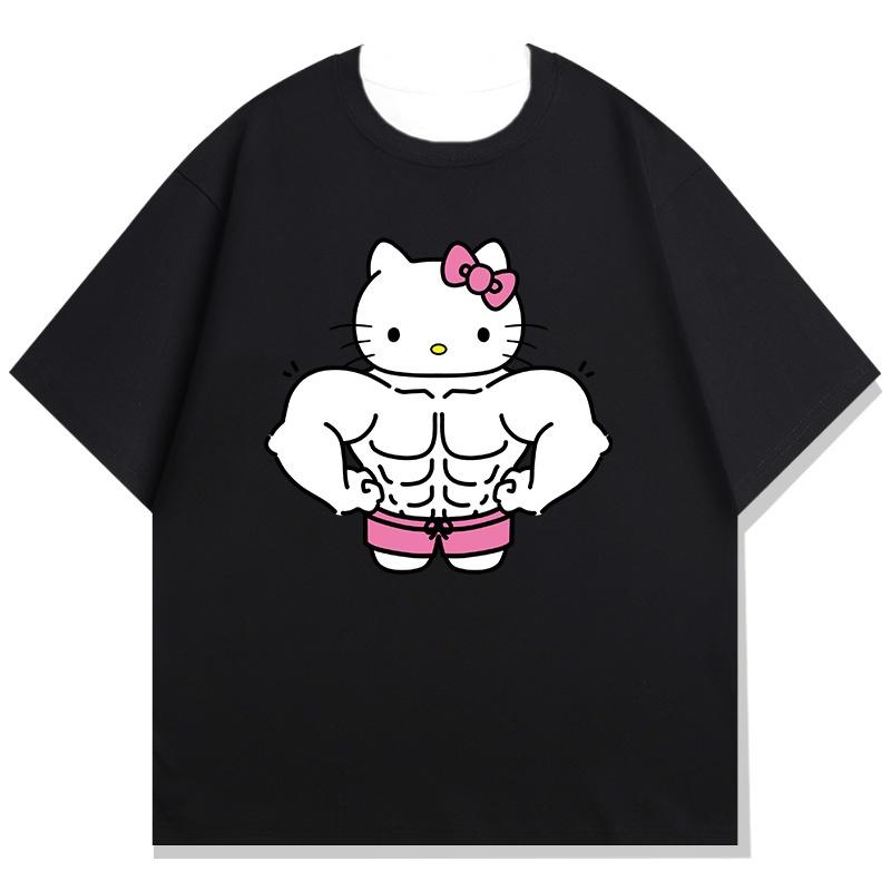 Fitness Theme Printed Childrens Tshirt Loose Casual Round Neck Parent Child Short Sleeve 2026 Summer New Style