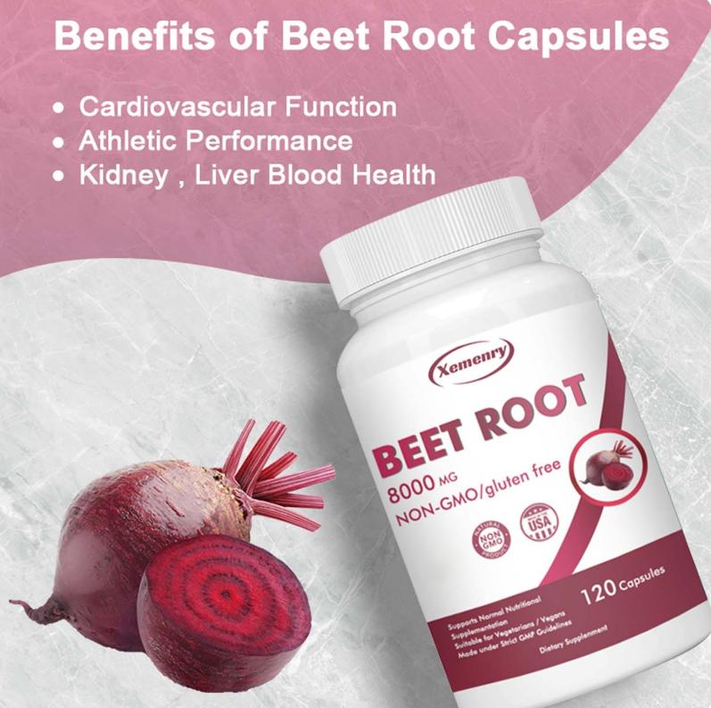 XEMENRY Beetroot Dietary Supplement, Containing Beetroot Extract, for Digestive Health and Daily Energy Support.
