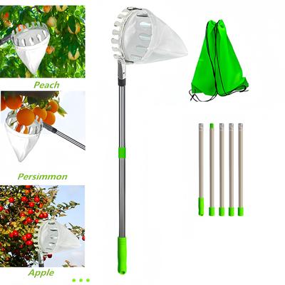Adjustable Fruit Plucking Tool Stainless Steel Construction Fruit Pickers For Harvesting Apples Pears Citrus In Gardens