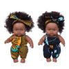 Afrikanisches Schwarzes Baby Spielzeug mit Lockigen Haaren Weihnachten Simulation Cartoon Puppe