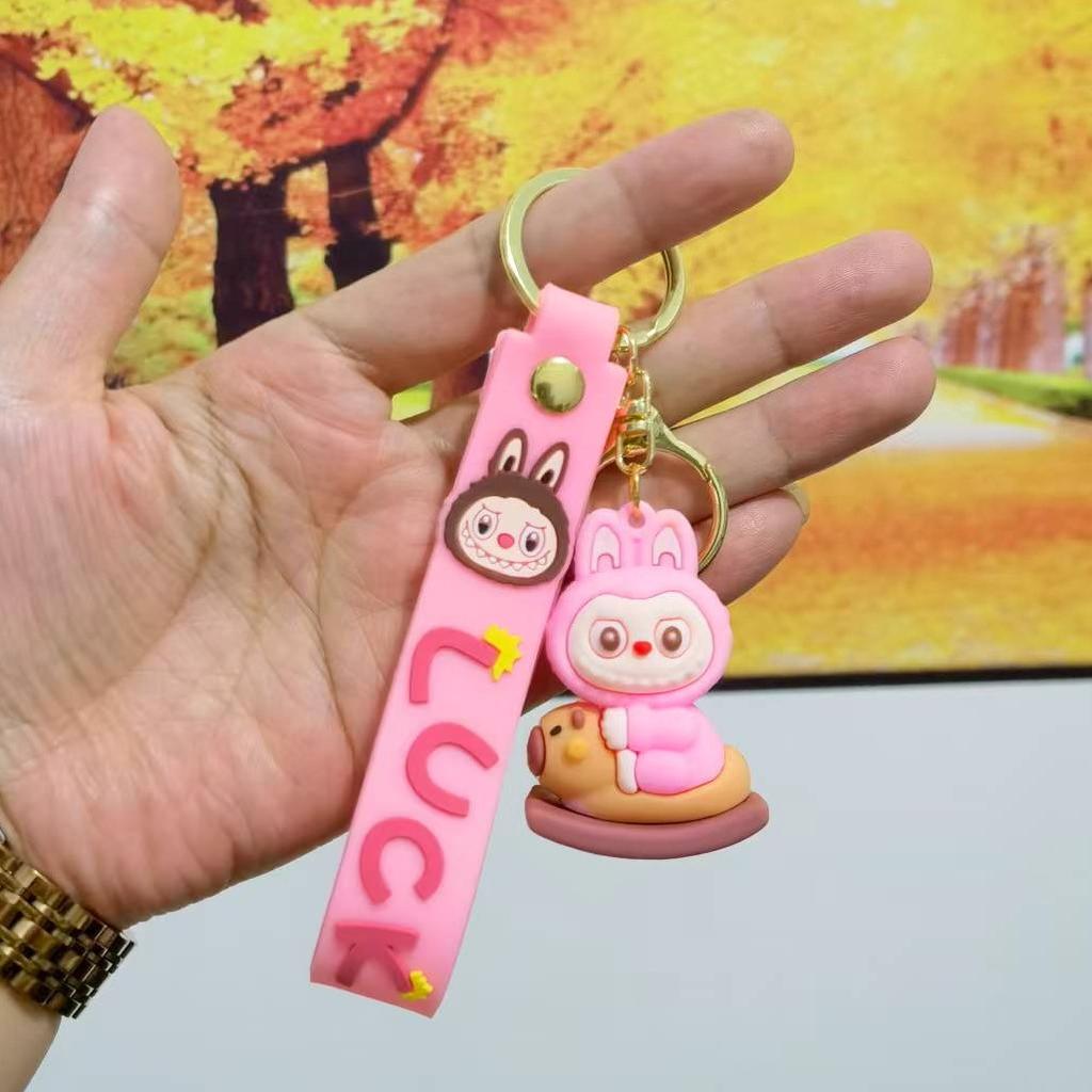 Colorful Cartoon Pvc Sheep Keychain Adorable Soft Keyring for Bags and Cars