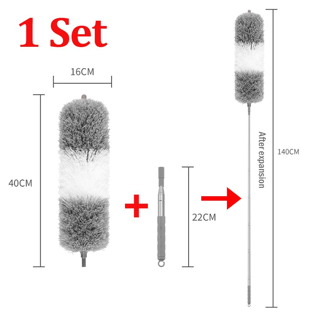 Telescopic Cleaning Duster Brush 2.8/2.5/1.4m Extended Long Crevice Spider Web Microfiber Brushes Bendable Dust Cleaning Tools