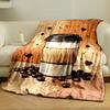 Coffee Cup with Beans and Heart Accents print blanket soft and cozy perfect for the living room bed sofa or a nap,gift