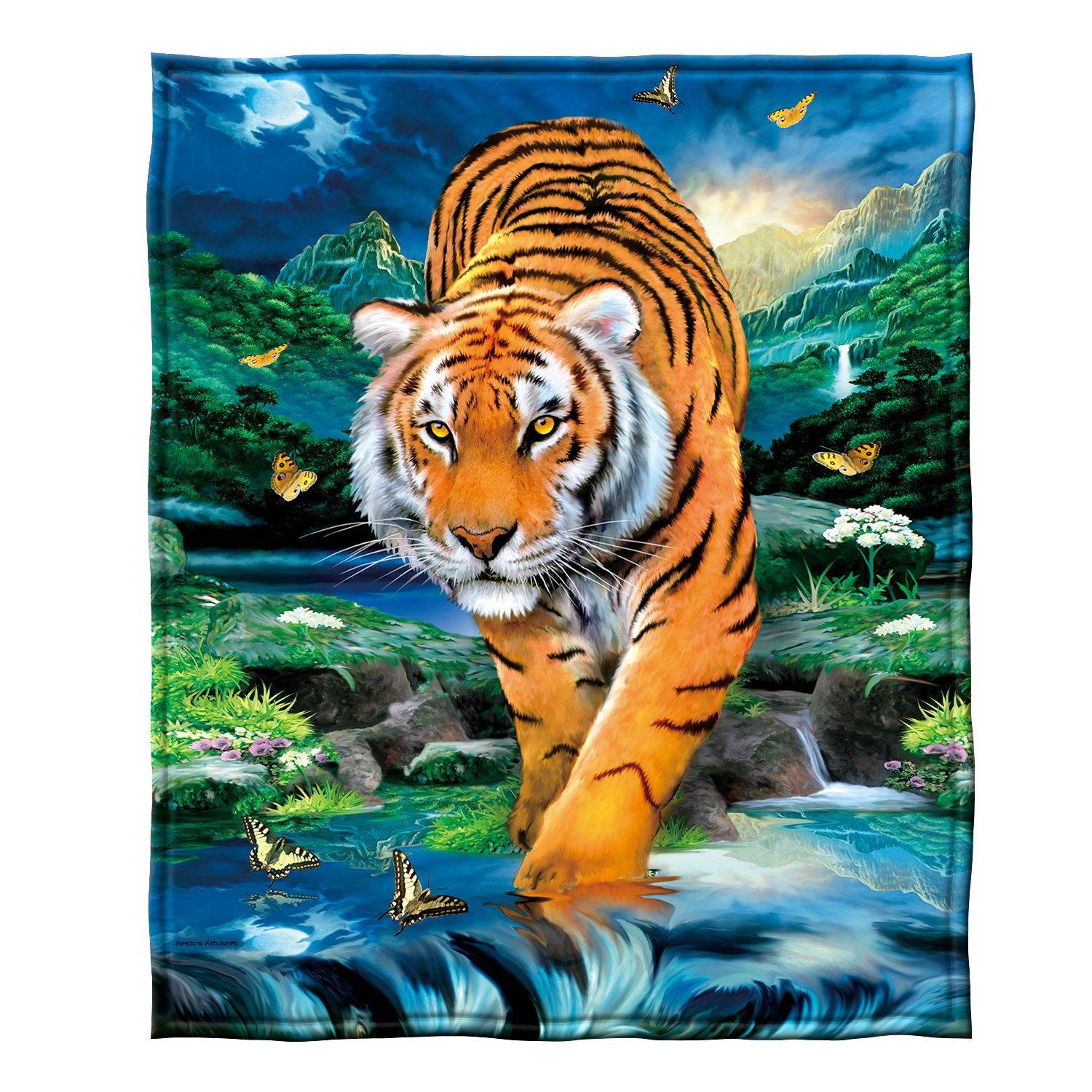 

Tiger Pattern Collection Printed Blanket for Sofa Travel Camping Living Room Office Conditioning Blanket for All Seasons Gifts 75x90cm