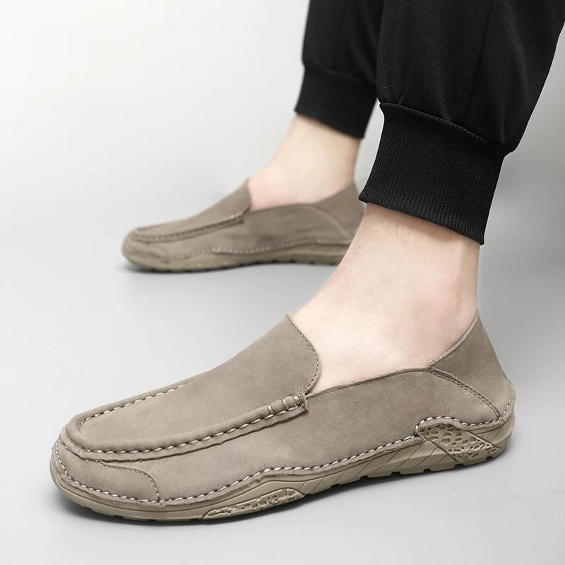 Fashion Men's Casual Shoes Breathable Loafers Sneakers Comfortable Slip On Flats Handmade Men Walking Shoes Non-Slip Moccasins Hombres