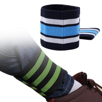 2Pcs Three-color Striped Ankle Bands Elastic Cycling Leg Straps for Outdoor Activities