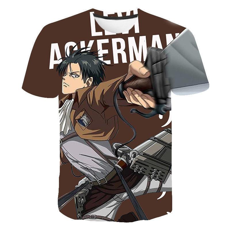Fashion Attack on Titan 3D Printed T-Shirt, Anime Graphic Tee, Lightweight Polyester Breathable Casual Streetwear Clothes