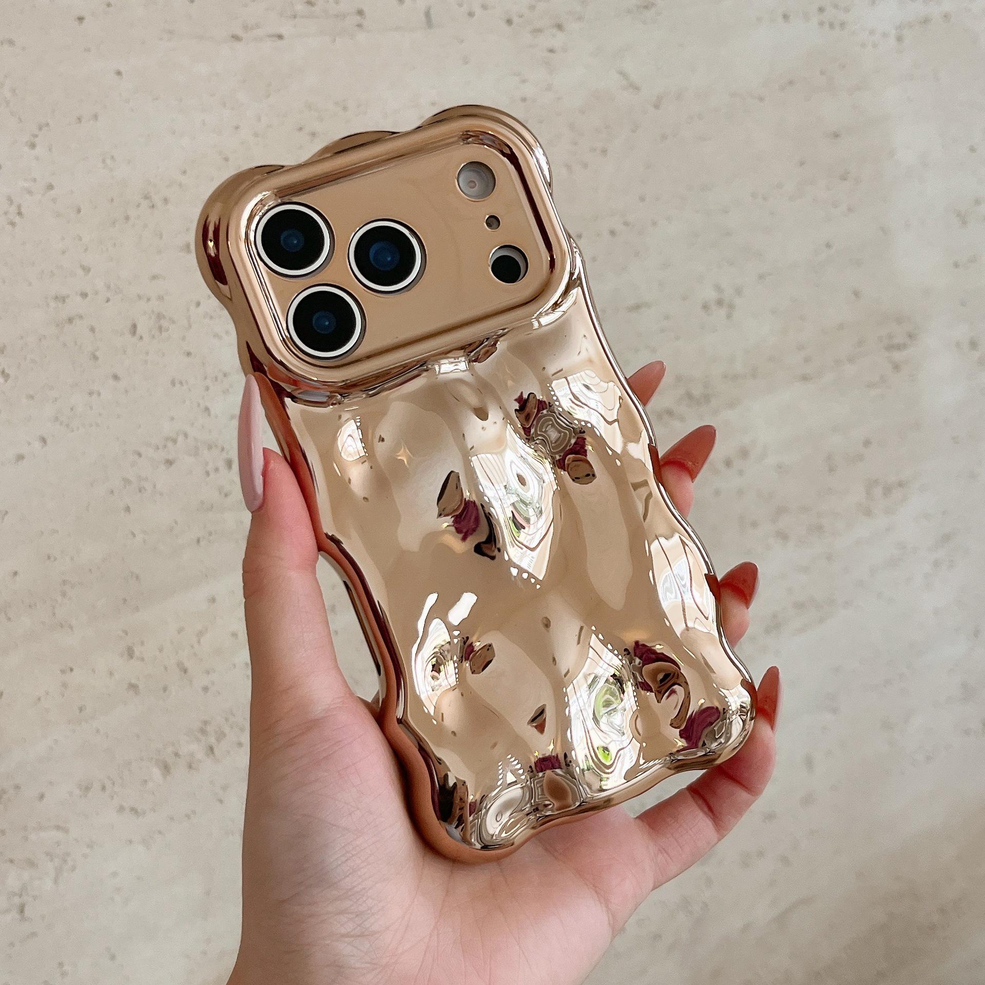 

Електроплакований чохол Хвиляста мушля для iPhone 16 Pro Max - Ударостійкий м який чохол, сумісний з iPhone 17/14/15/13 17 Pro Max