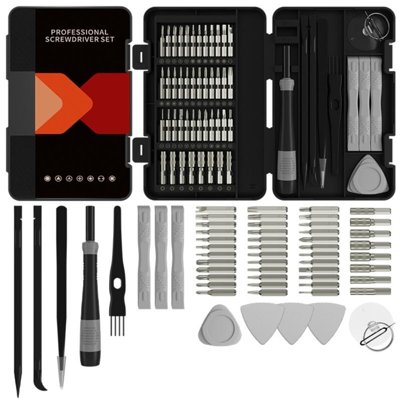 Professional Multifunctional Tool Kit 58Pieces Screwdriver with Nonslip Grip for Home Maintenance Jewelry Watch Repair