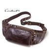 Black Angel Genuine Leather Men's Sports Waist Bag Head Layer Cowhide Multi Functional Casual Mobile Waist Bag
