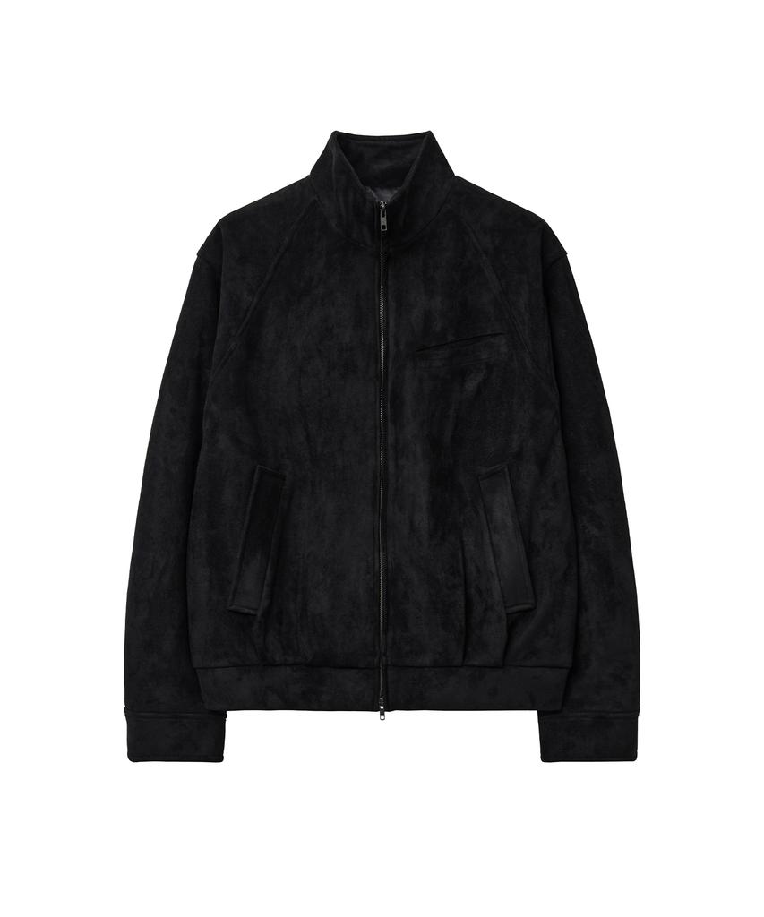 INTEMPOMOOD High-Neck Suede Jacket_Black